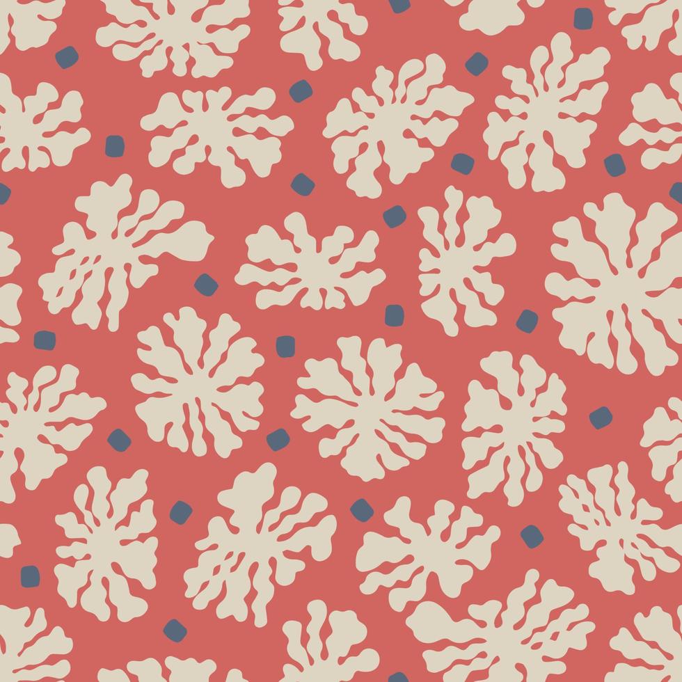 Vector simple and abstract flower illustration seamless repeat pattern