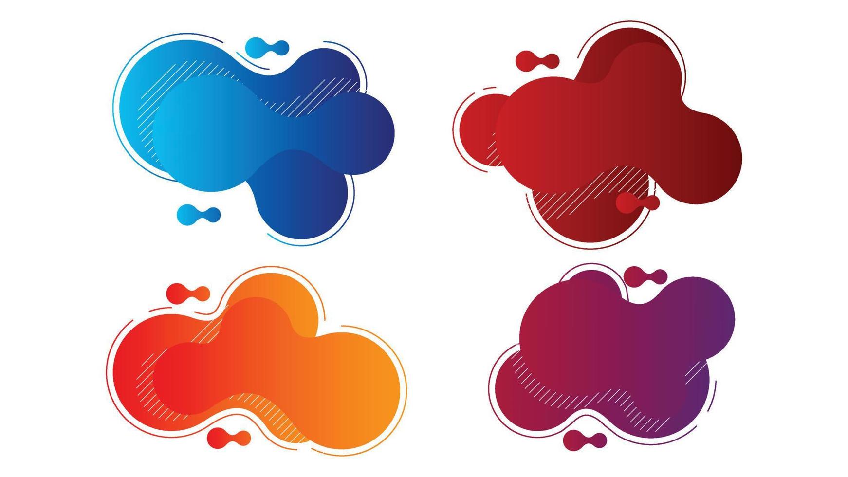 Modern liquid irregular amoeba blob shape abstract elements graphic flat style design. vector