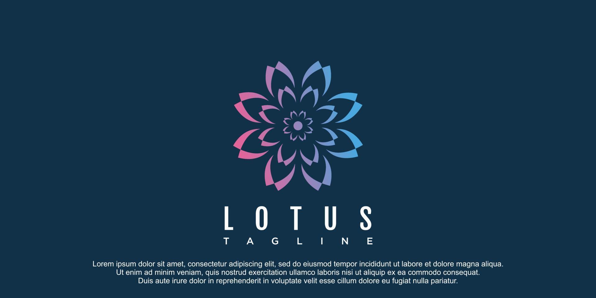 Lotus logo with creative design premium vector