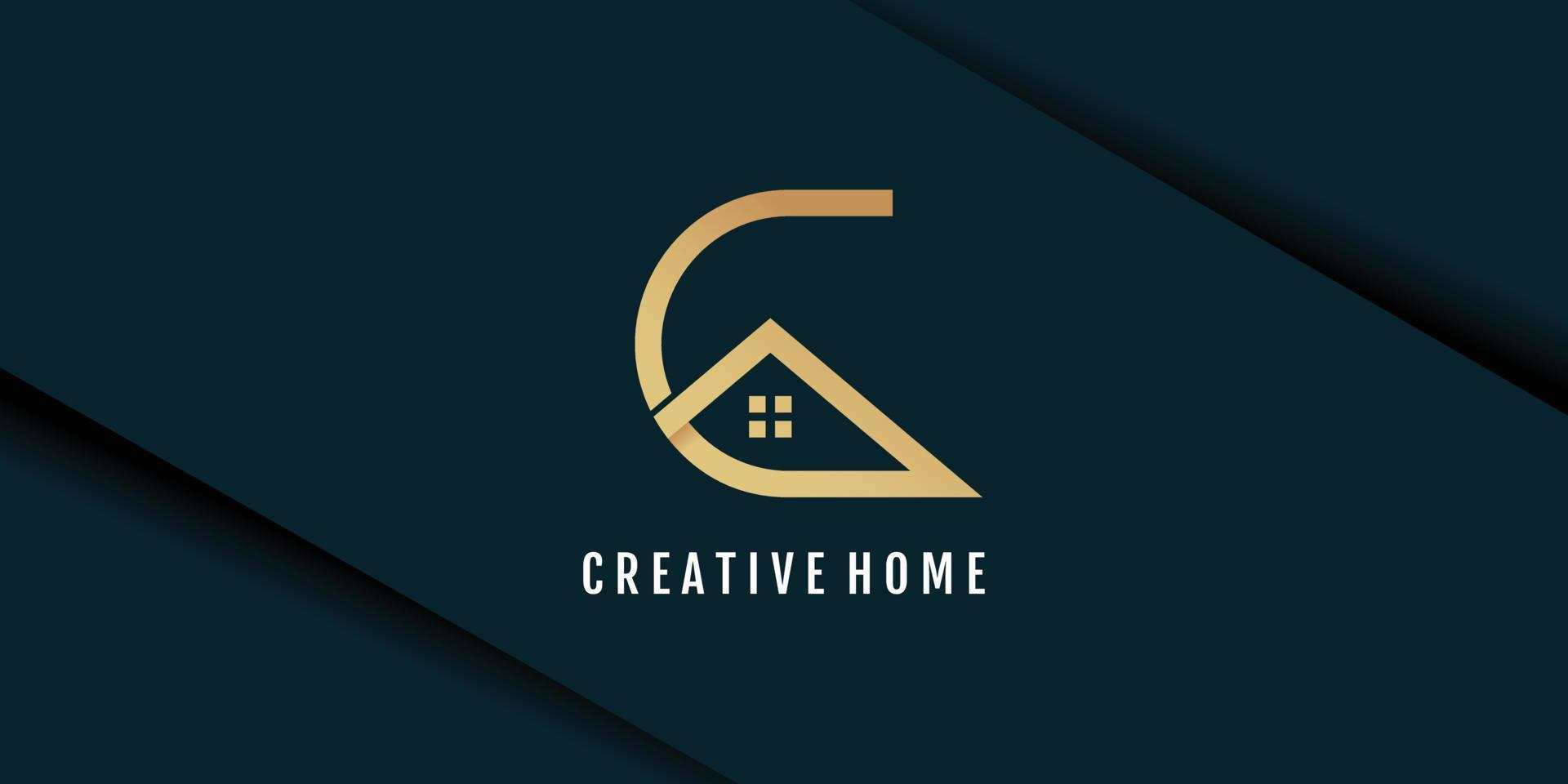 Home logo with letter g concept premium vector