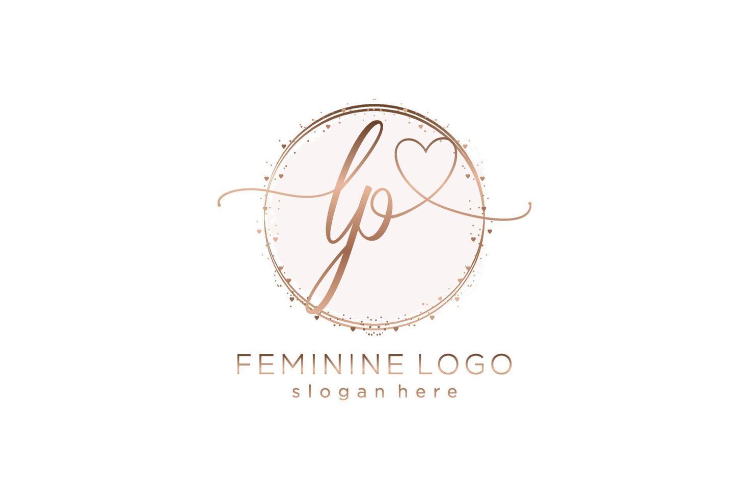 Initial LP handwriting logo with circle template vector logo of initial wedding, fashion, floral and botanical with creative template.