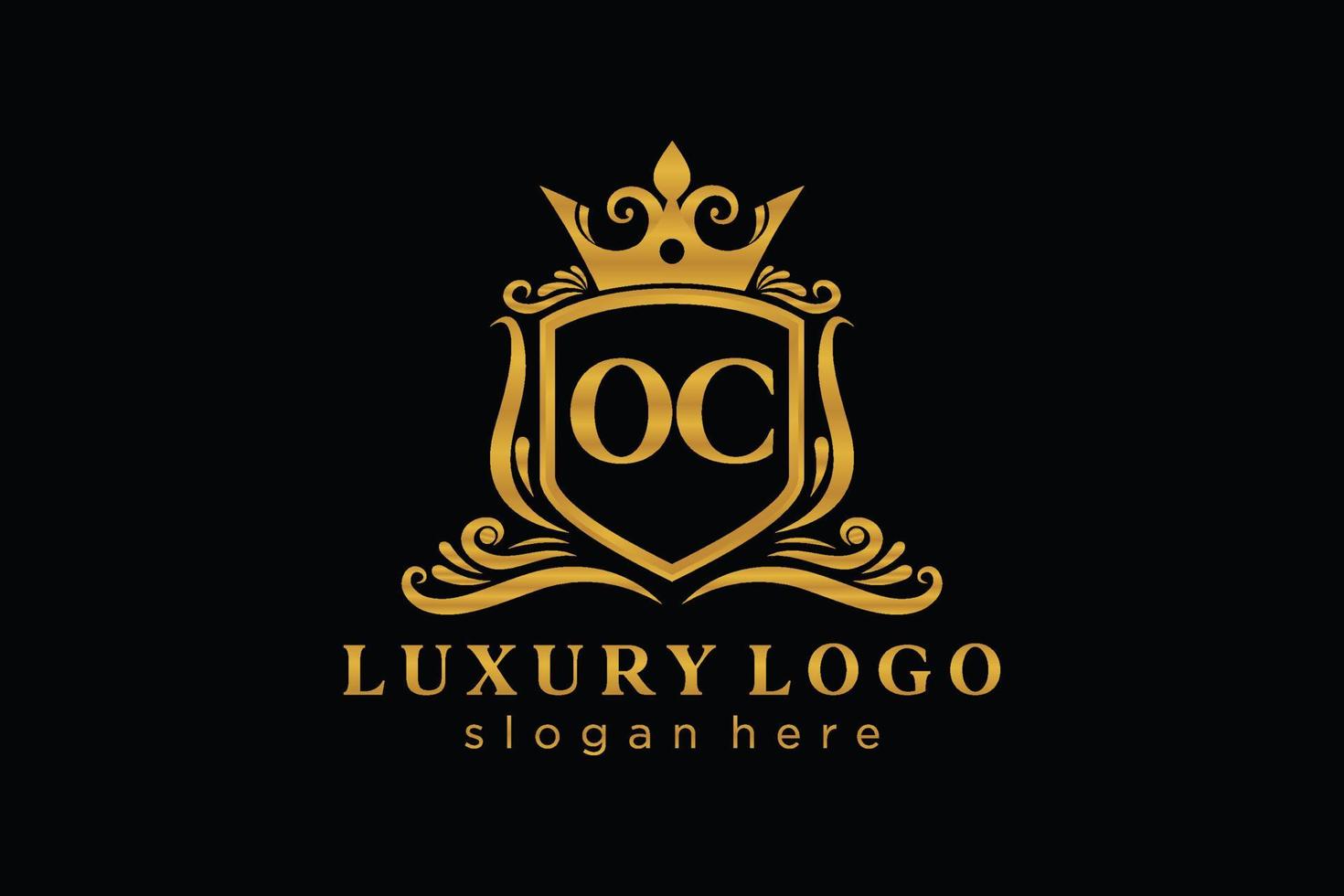 Initial OC Letter Royal Luxury Logo template in vector art for Restaurant, Royalty, Boutique, Cafe, Hotel, Heraldic, Jewelry, Fashion and other vector illustration.