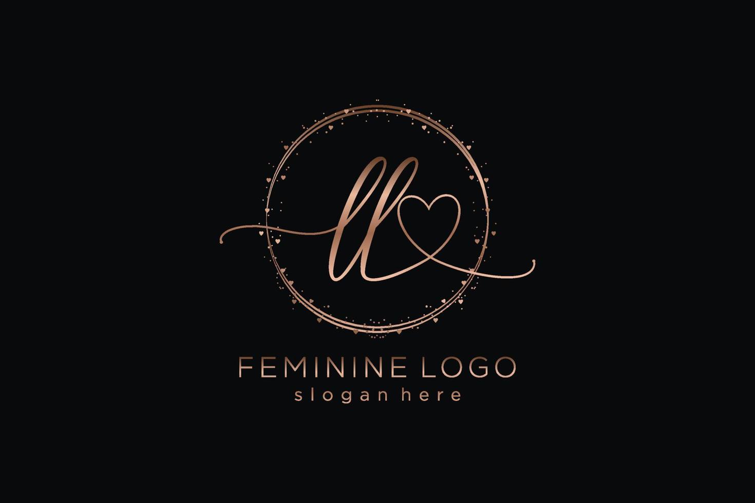 Initial LL handwriting logo with circle template vector logo of initial wedding, fashion, floral and botanical with creative template.