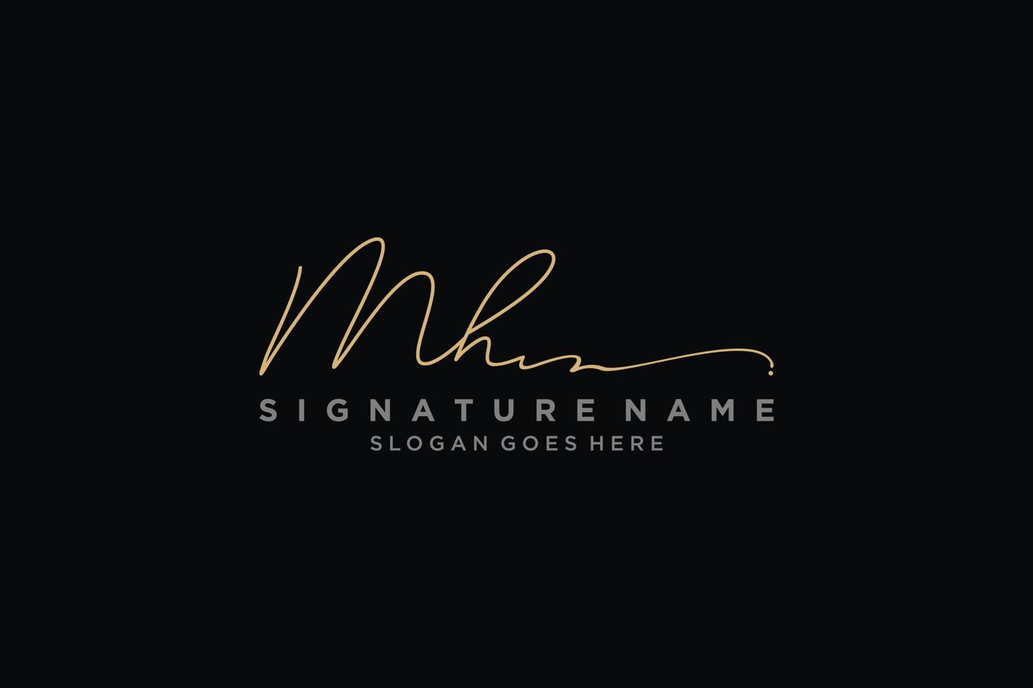 Initial MH Letter Signature Logo Template elegant design logo Sign Symbol template vector icon