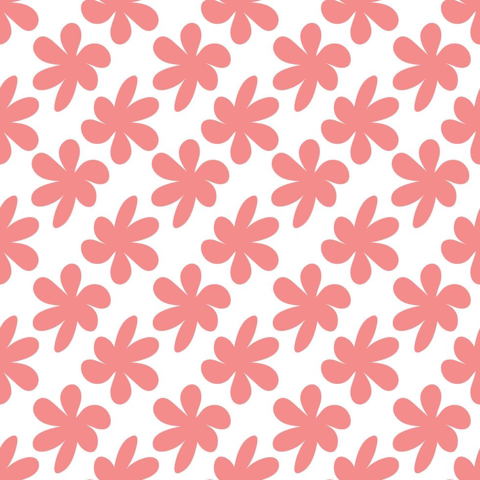 patrón floral vector transparente con flores. flor de primavera estilo infantil simple dibujado a mano. bastante ditsy para tela, textil, papel pintado. papel digital en fondo blanco