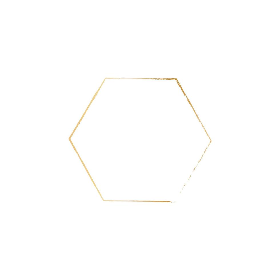 Geometric Golden Frames. Metallic polyhedron, art deco style for wedding invitations, Polygonal Vintage Frames for Invitation Template. vector