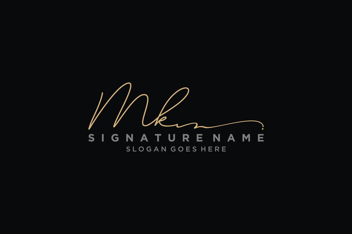 Initial MK Letter Signature Logo Template elegant design logo Sign Symbol template vector icon