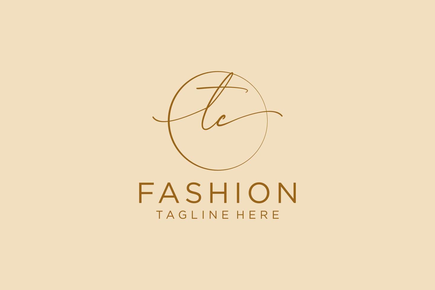 initial TC Feminine logo beauty monogram and elegant logo design, handwriting logo of initial signature, wedding, fashion, floral and botanical with creative template. vector