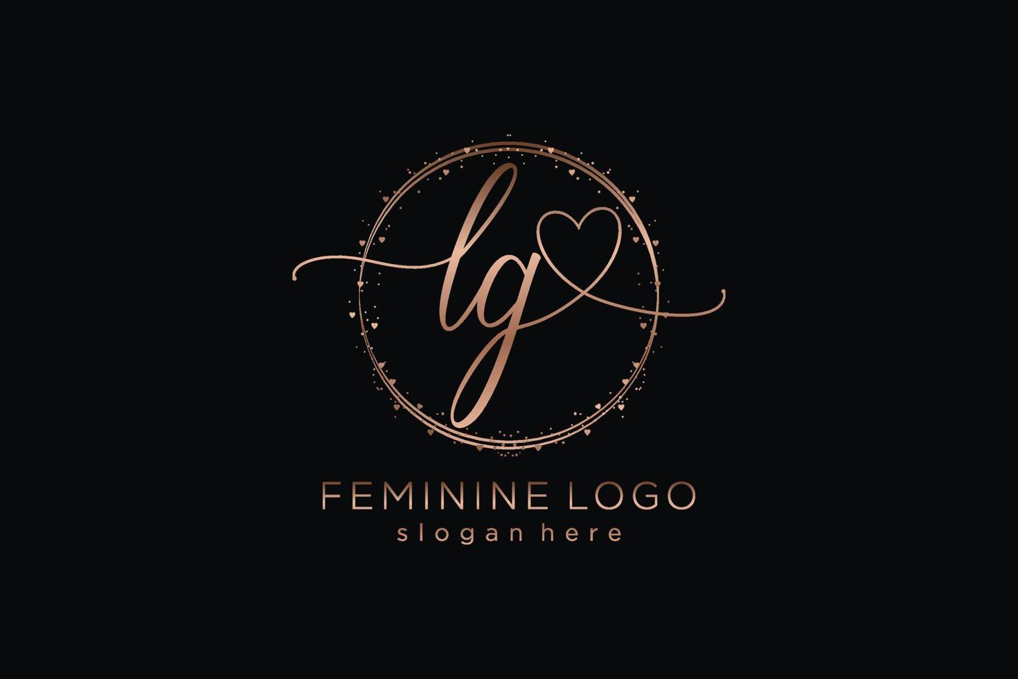 Initial LG handwriting logo with circle template vector logo of initial wedding, fashion, floral and botanical with creative template.