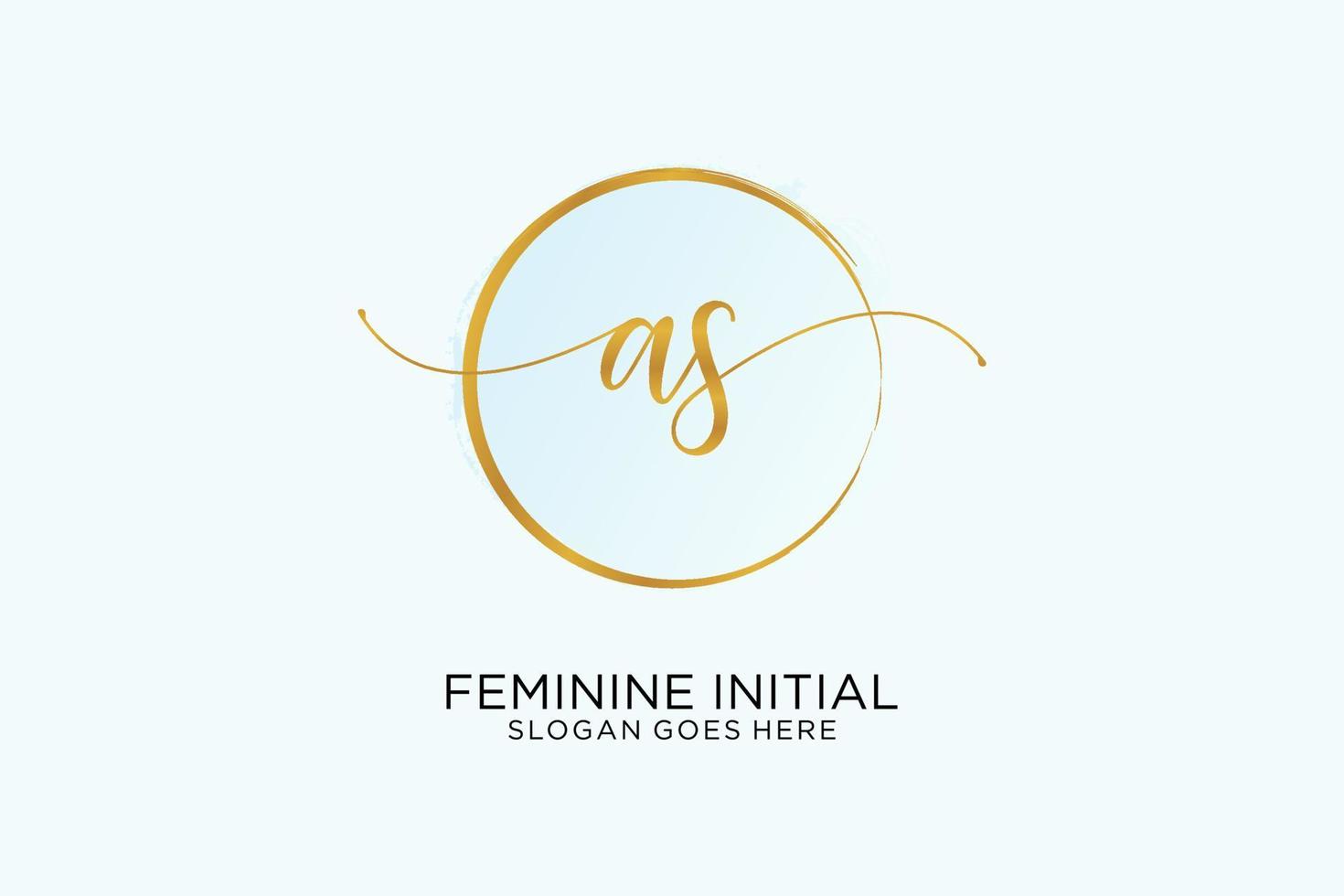 Initial AS handwriting logo with circle template vector signature, wedding, fashion, floral and botanical with creative template.