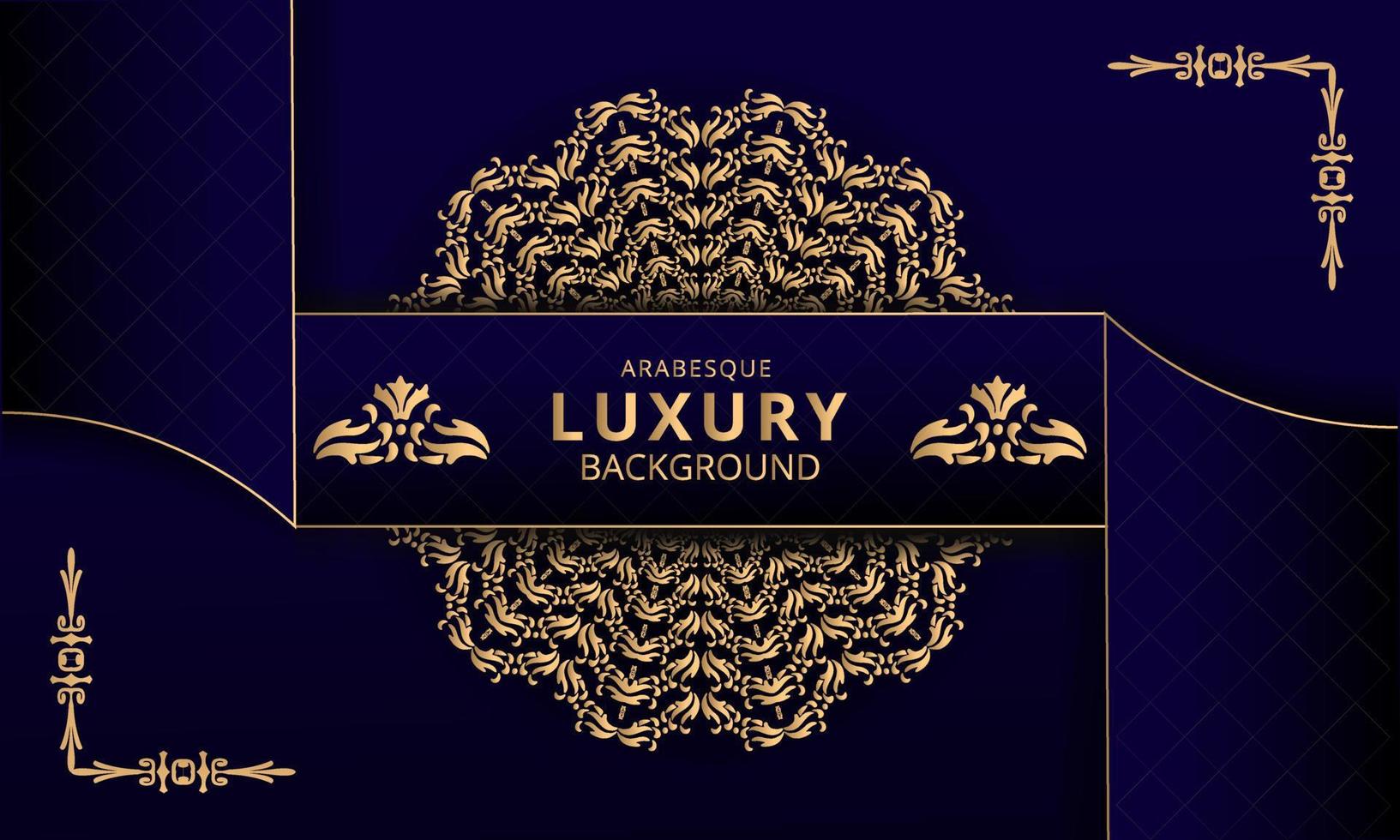 Luxury mandala background concept, Abstract black and gold circle ornate background vector