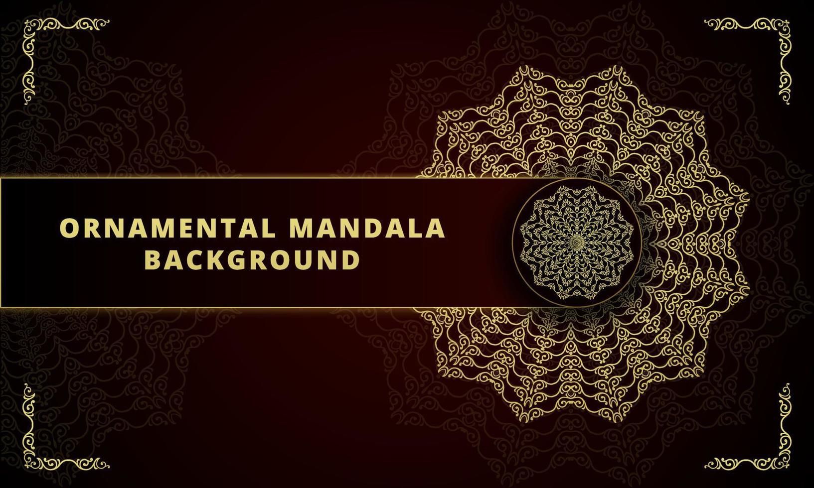 Elegant background with gold luxury floral pattern texture and traditional arabian mandala concept, use for islamic ramadan banner design, business card greeting card, and poster design vector