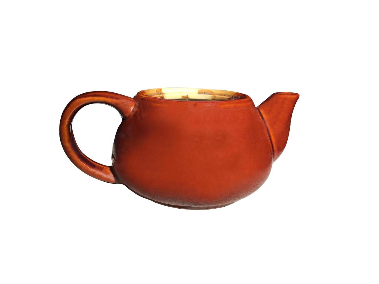 Old tea pot on white Background with clipping path for work photo