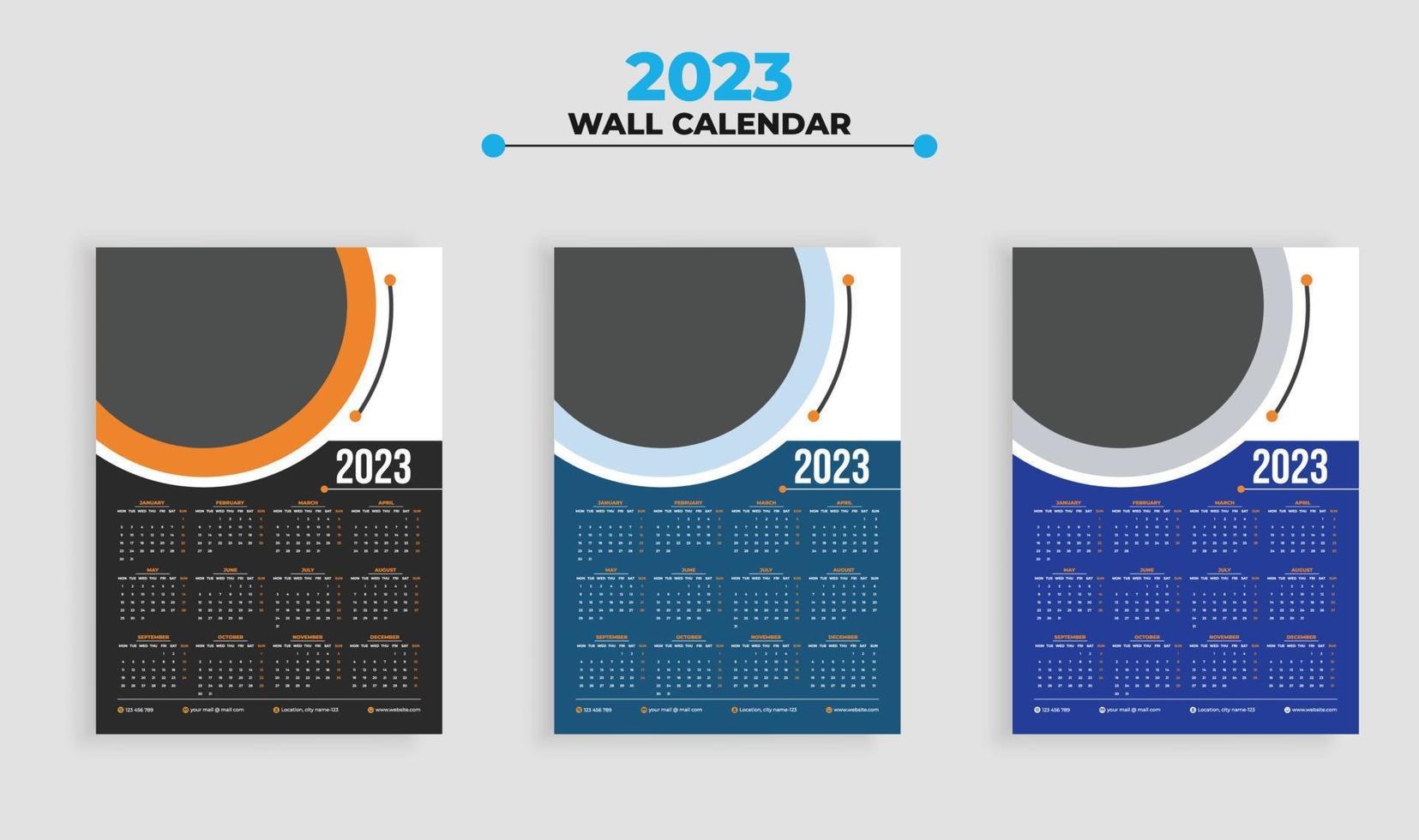 2023 Wall Calendar vector