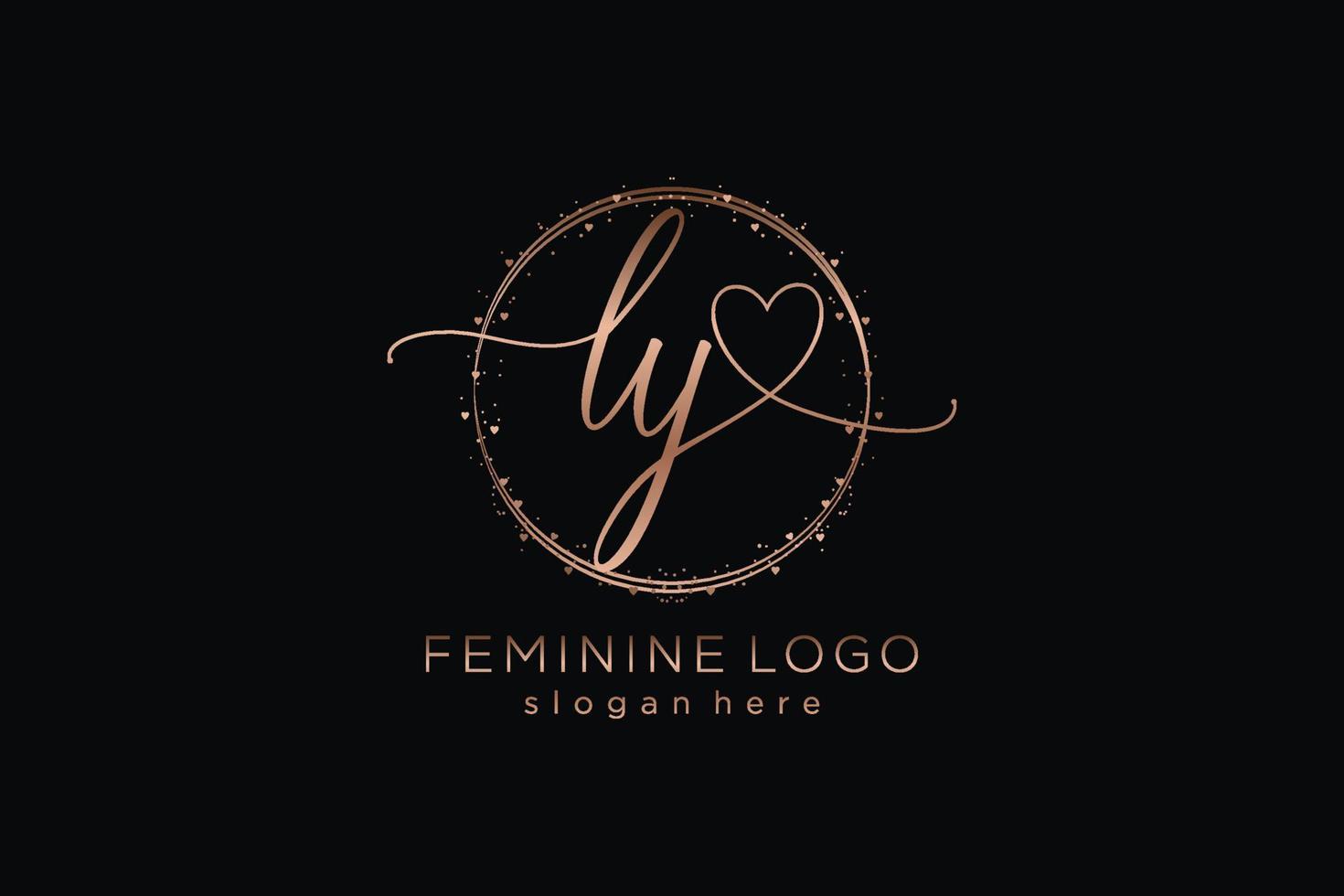 Initial LY handwriting logo with circle template vector logo of initial wedding, fashion, floral and botanical with creative template.