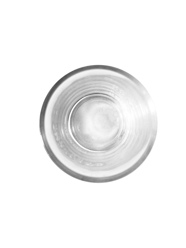 Top view of glass on white background with clipping path photo