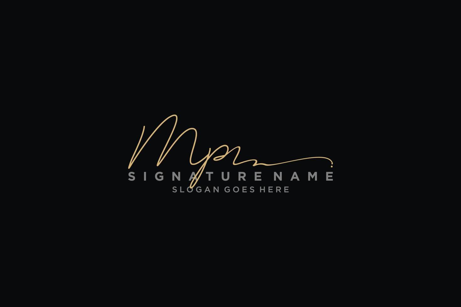 Initial MP Letter Signature Logo Template elegant design logo Sign Symbol template vector icon