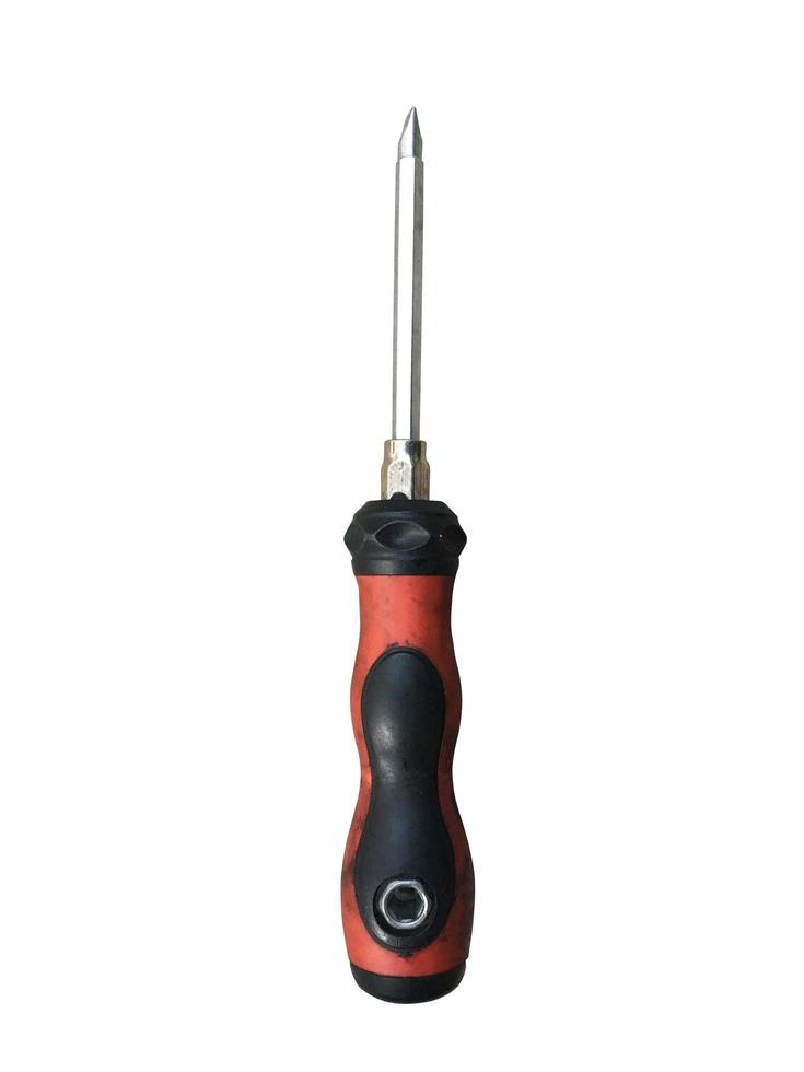 Slotted screwdriver isolated on white background with clipping path for design photo