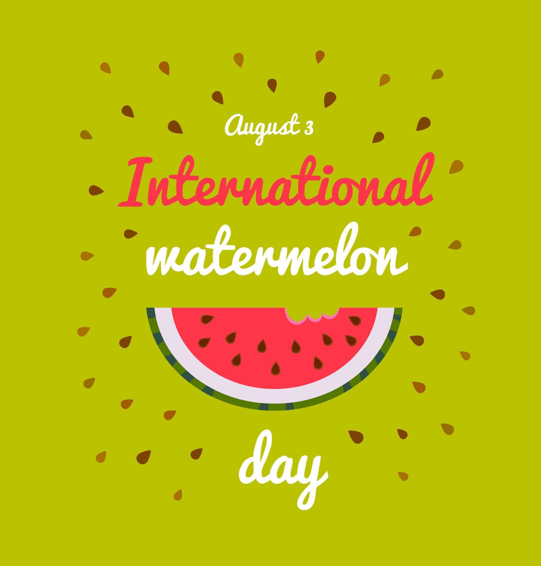 slice of watermelon on a bright green background. inscription