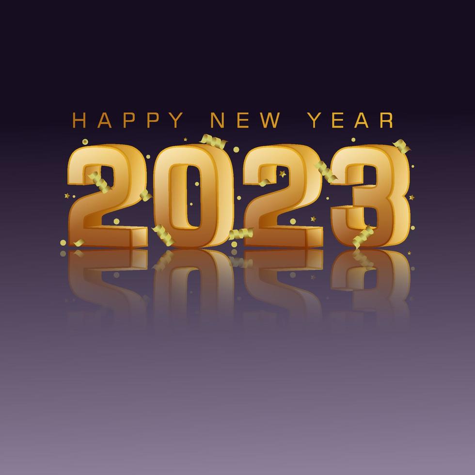 2023 gold happy new year vector