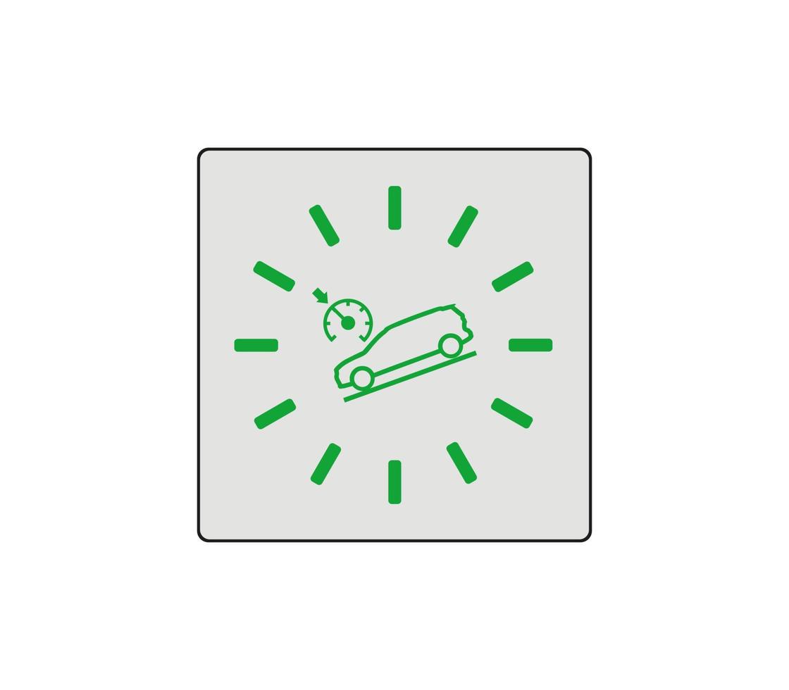 Trend control system sign. Car traction system control sign. Modern car sketch drawing. Editable line icon. vector