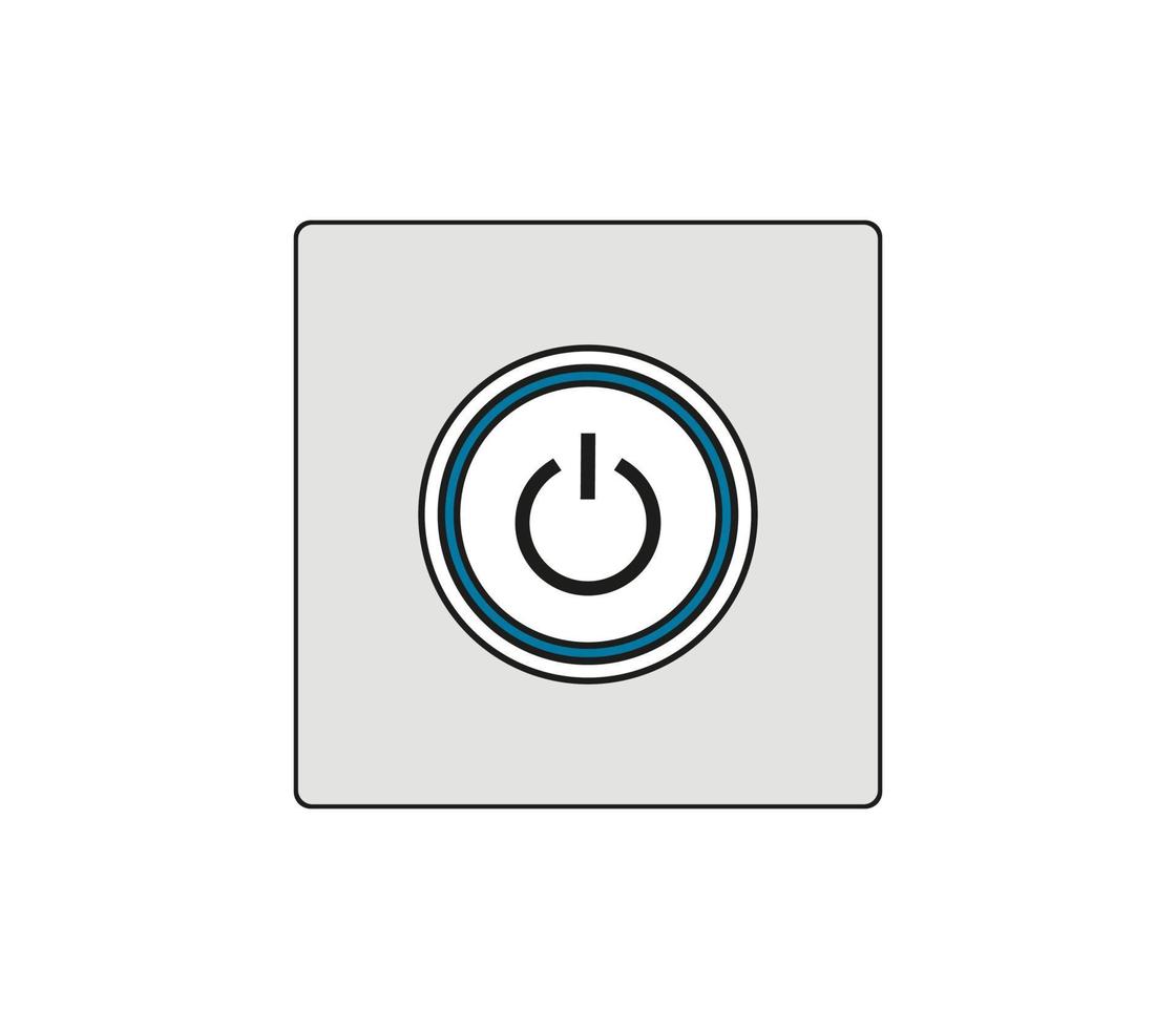 On-off button. Signal to start and activate the system. Modern car sketch drawing. Editable line icon. vector