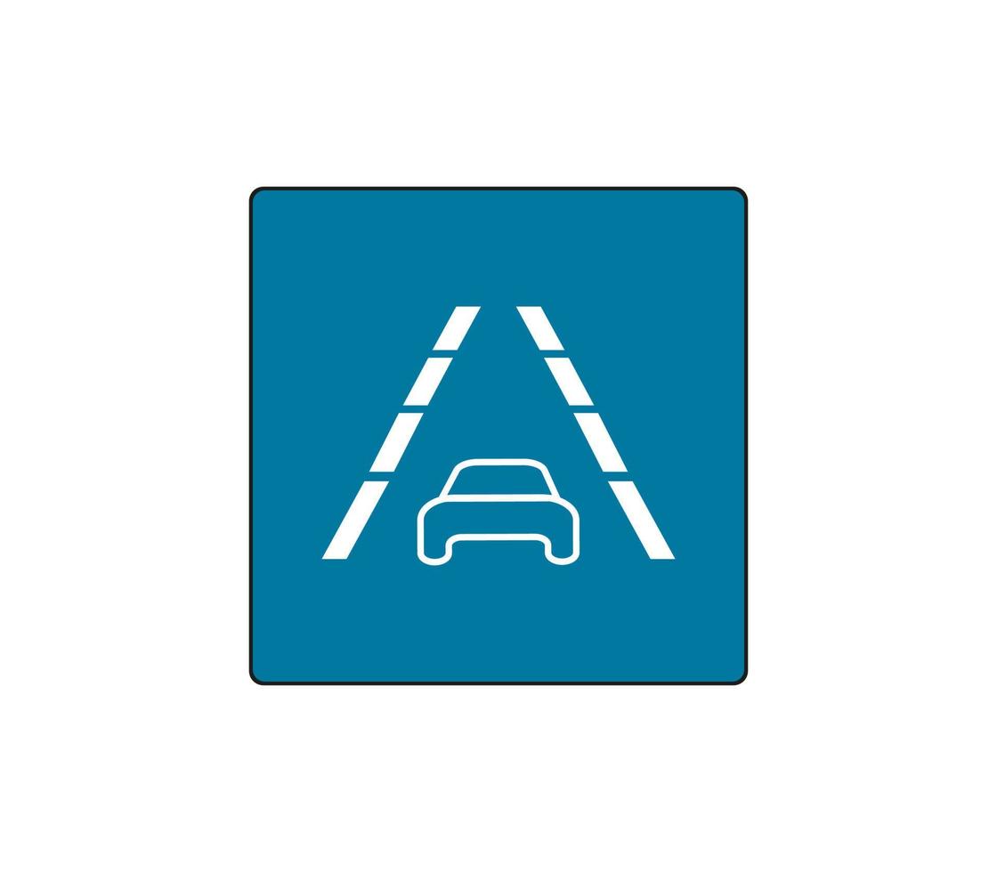 Vehicle tracking system button. lane tracking system. Modern car sketch drawing. Editable line icon. vector