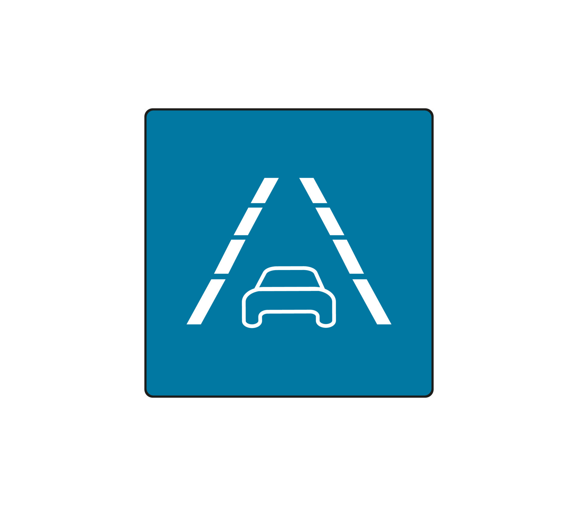 Vehicle tracking system button. lane tracking system. Modern car sketch