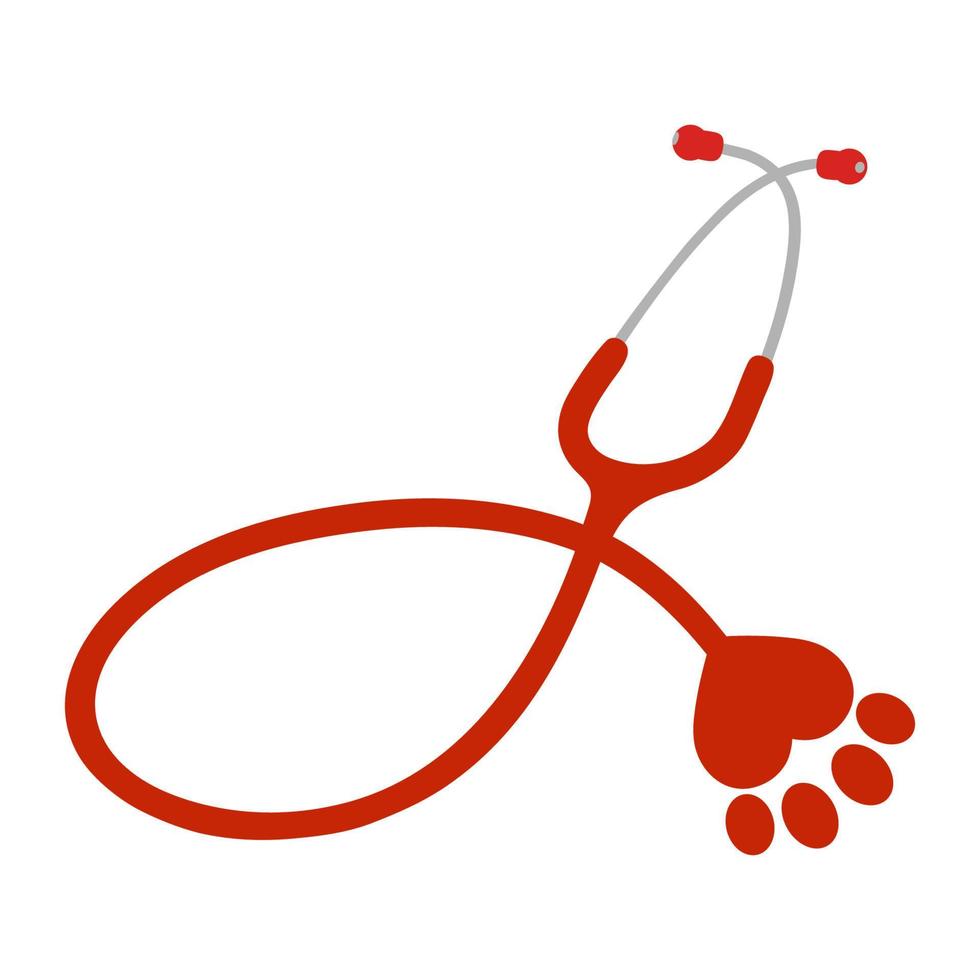 Stethoscope with dog paw vector
