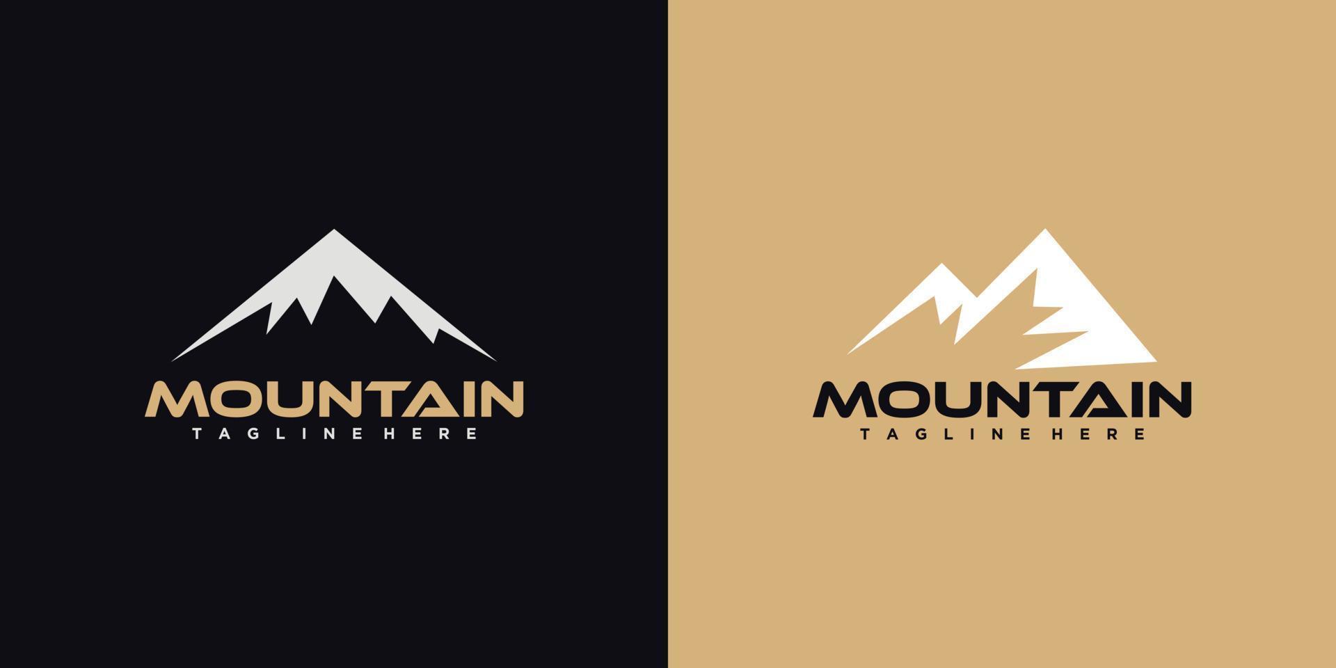 vector premium de diseño de logotipo de montaña retro hipster vintage