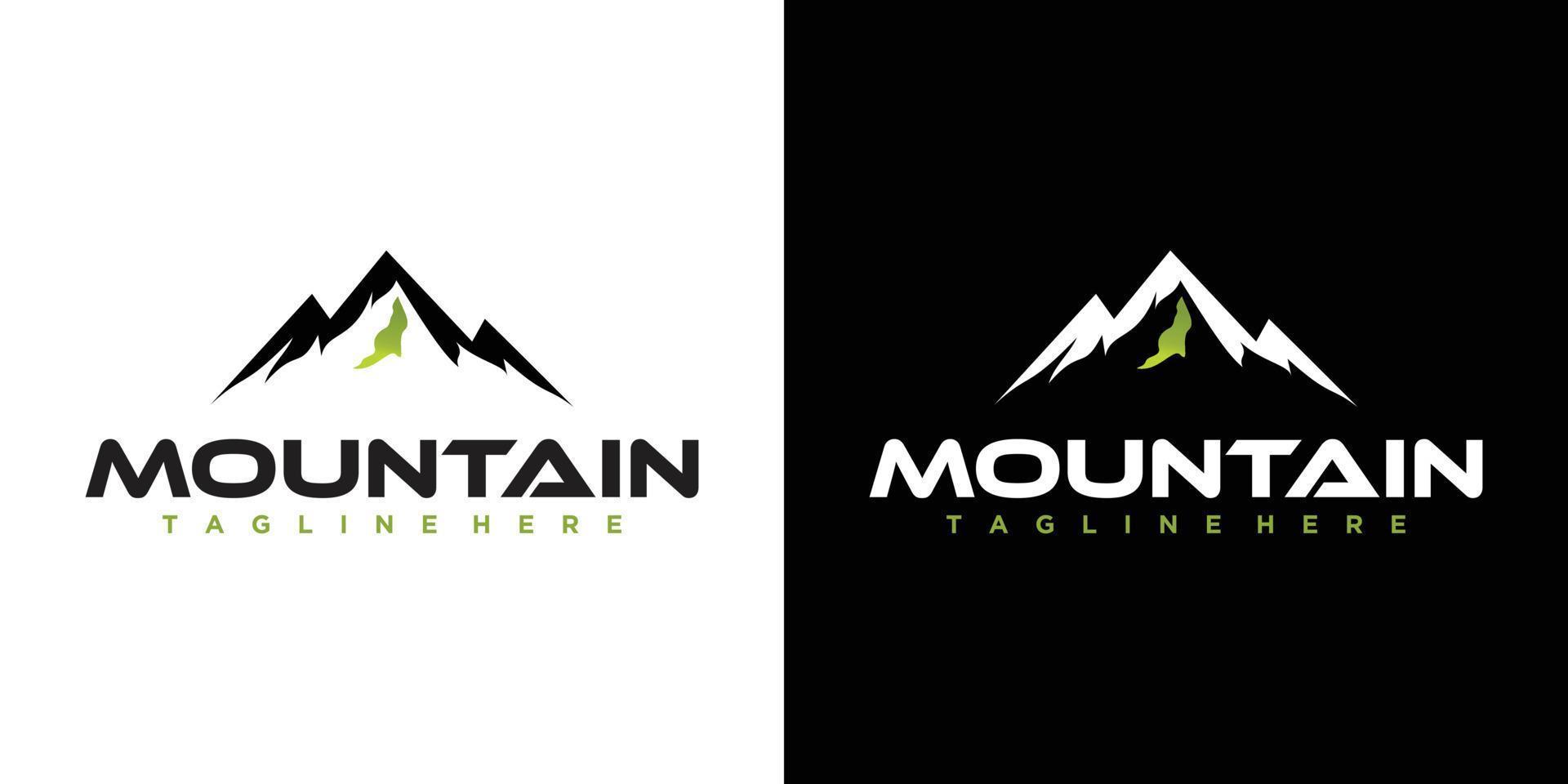 Vintage hipster retro mountain logo design Premium Vector