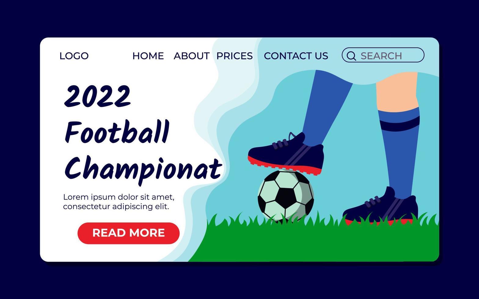 Concept Of Landing Page For Football Championat Site Vector Illustration In Flat Style