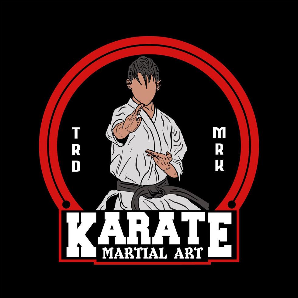 icono del logotipo del vector de karate