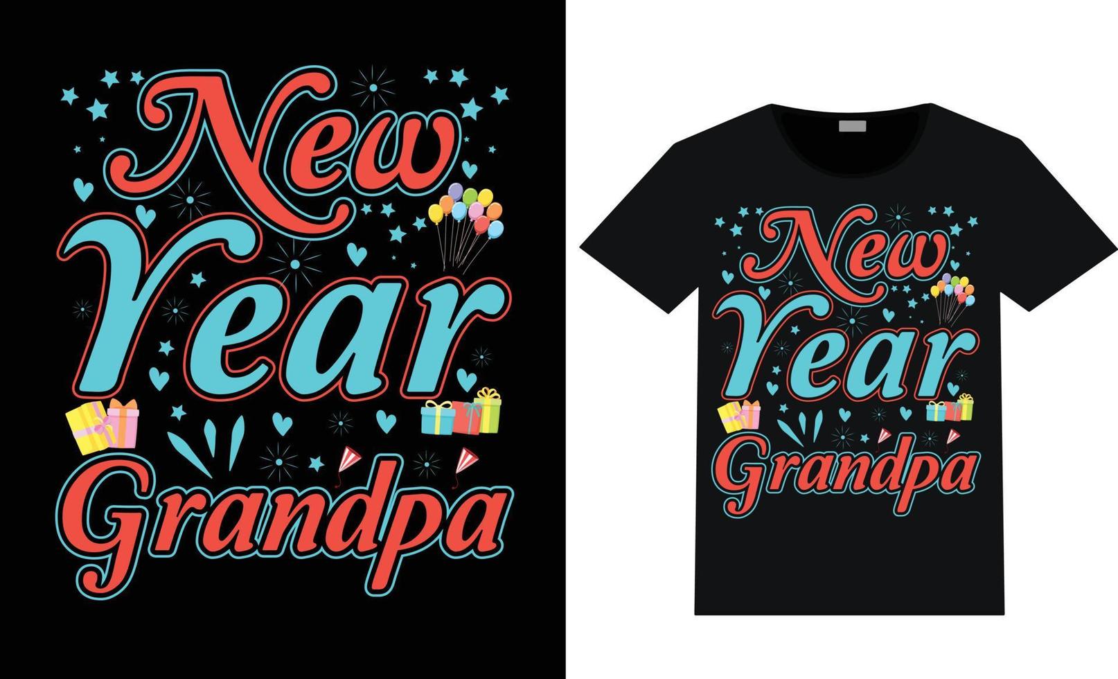 diseño de camiseta feliz año nuevo vector