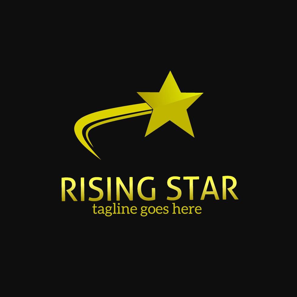 Template logo rising star golden color vector