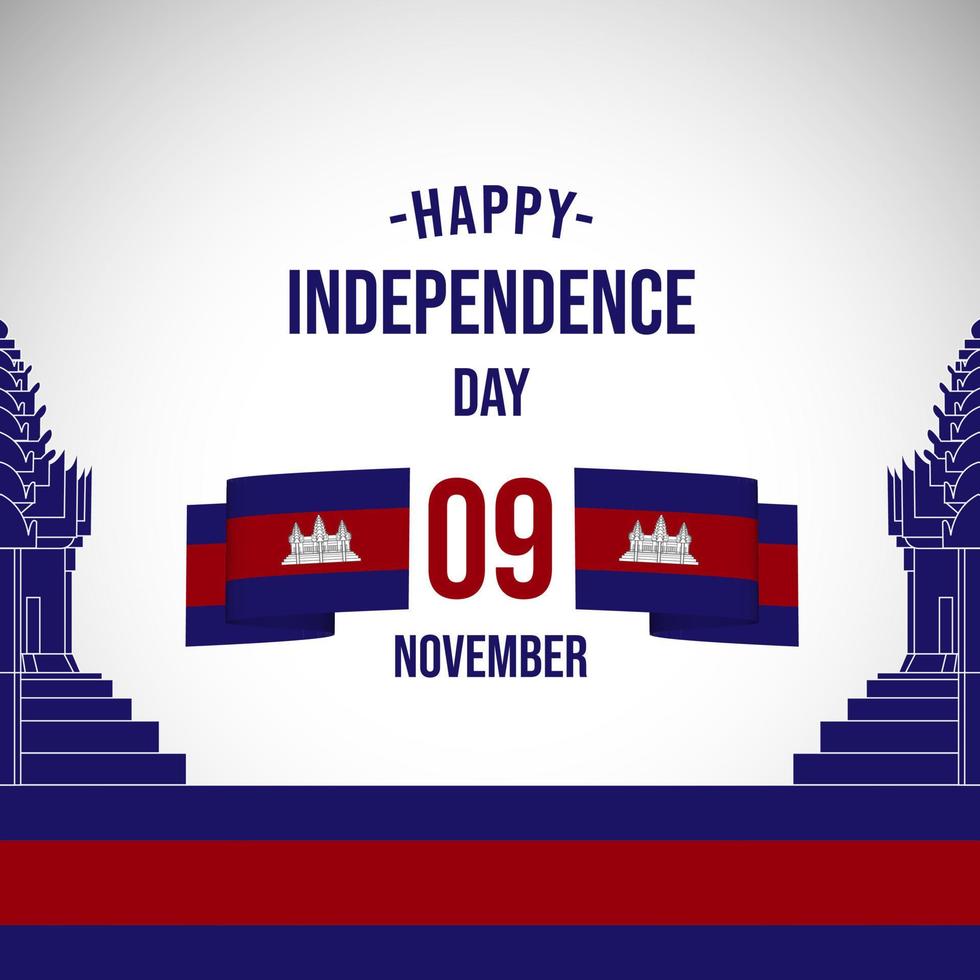 Cambodia independence day celebration template design vector