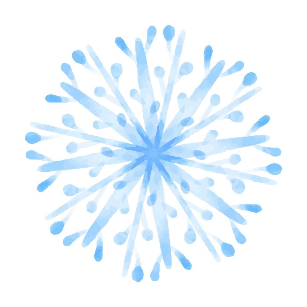 copo de nieve acuarela aislado. sobre fondo blanco símbolo del invierno. hermosa decoración ilustración vectorial vector