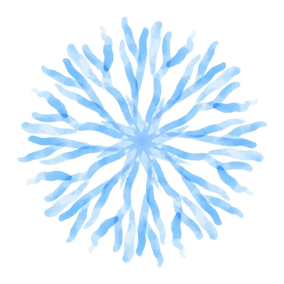 copo de nieve acuarela aislado vectorial. sobre fondo blanco símbolo del invierno. hermosa decoración vector