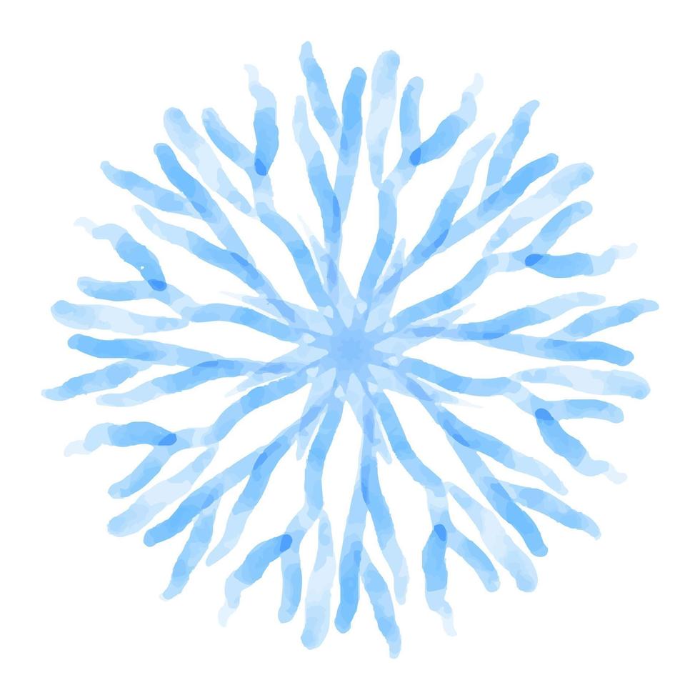 Isolated watercolor snowflake. on white background. Symbol of winter. Beautiful decoration. Vector illustration