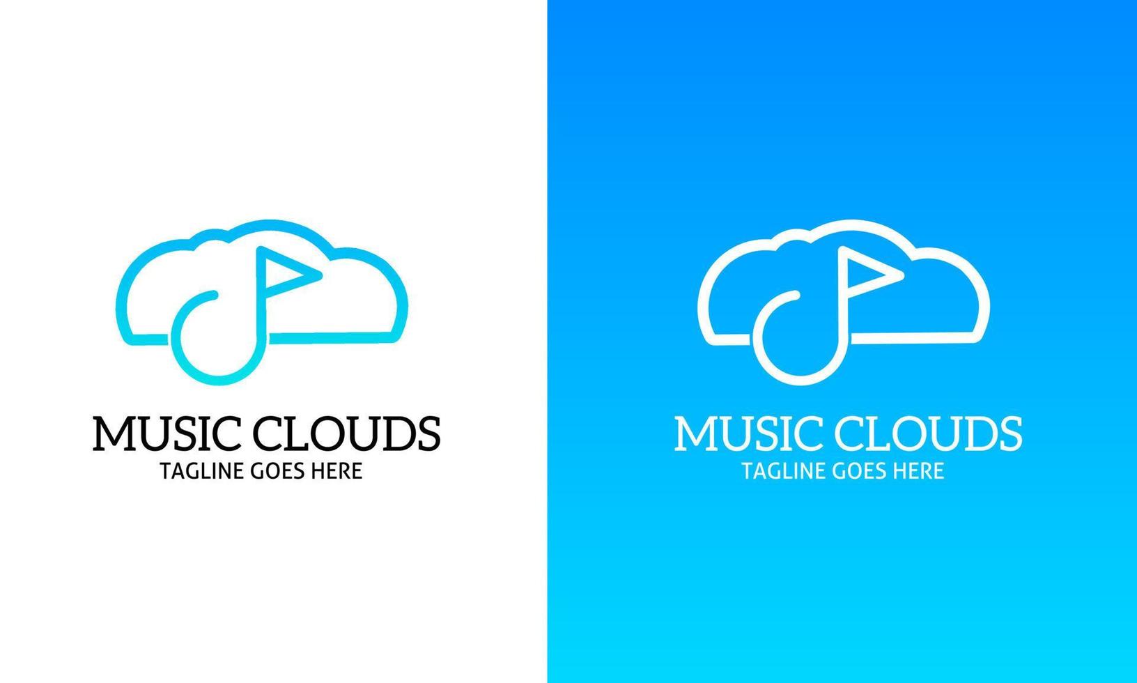 Illustration vector graphic of template logo clouds music