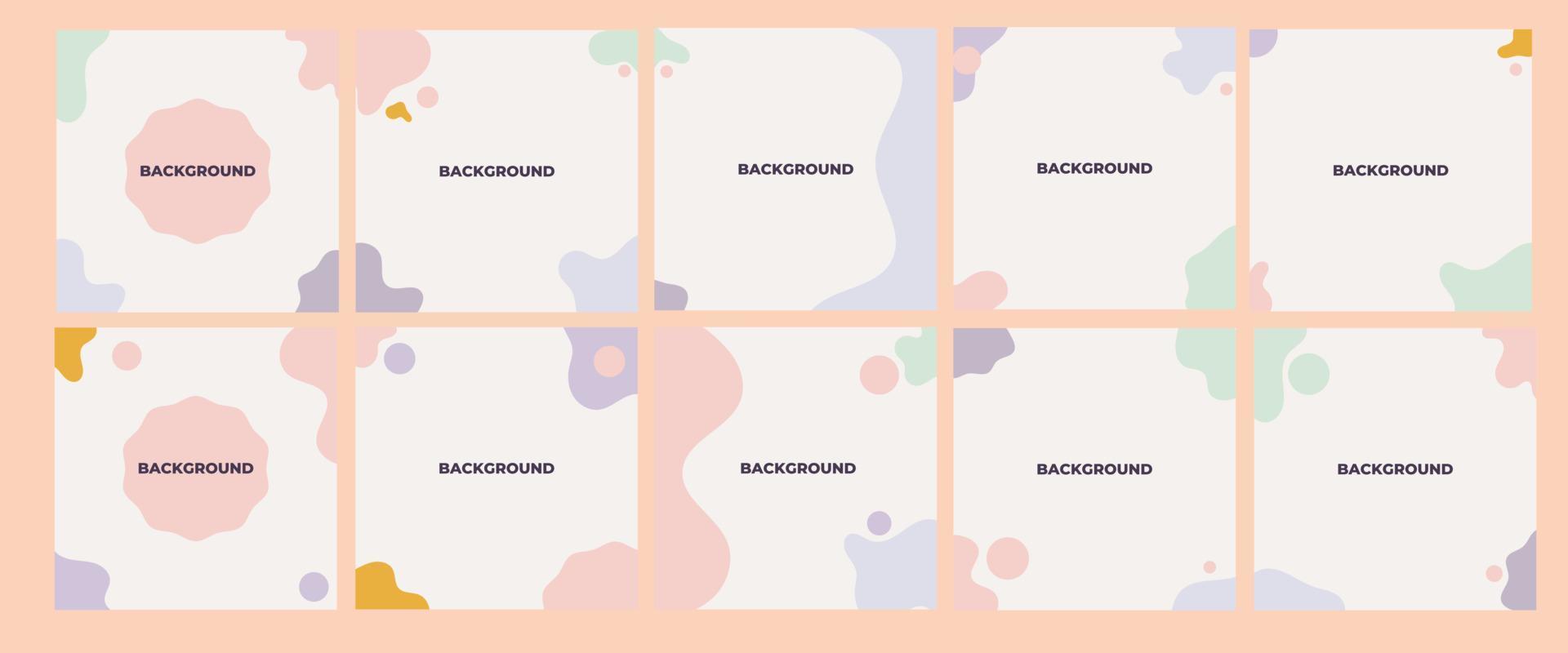 Set Simple abstract design background for social media, instagram. Free Vector