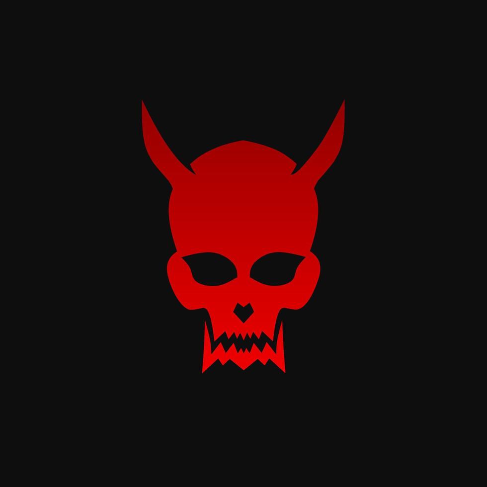 Template logo red devil skull face vector