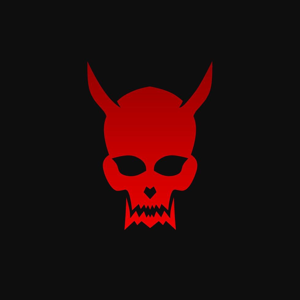 Template logo red devil skull face vector