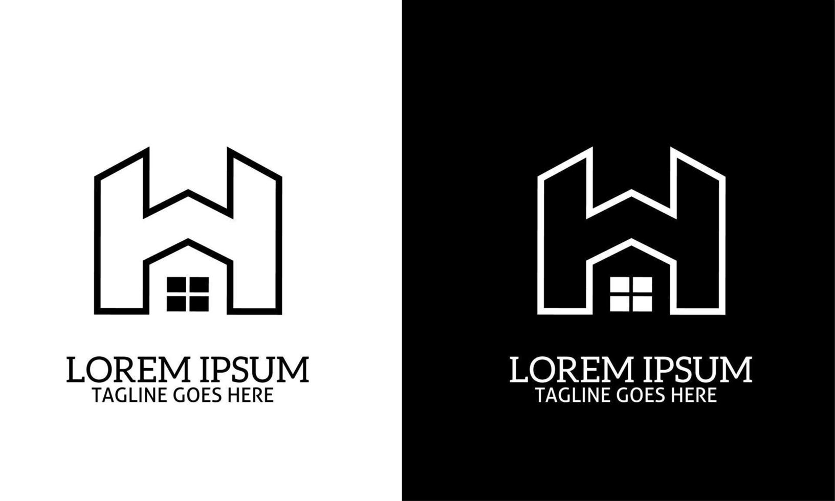 Template logo letters H shape home vector