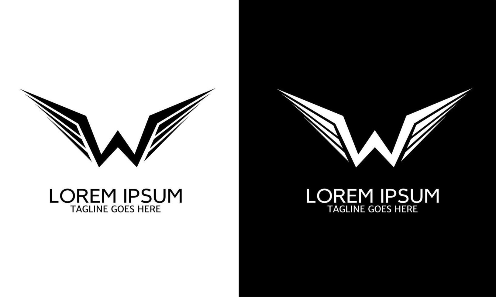 Illustration vector graphic of template logo letters w shape wings