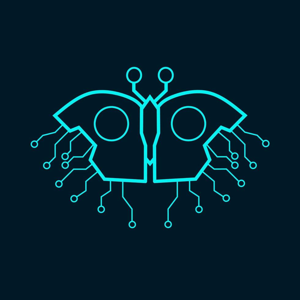 Illustration vector graphic of template logo tech butterfly