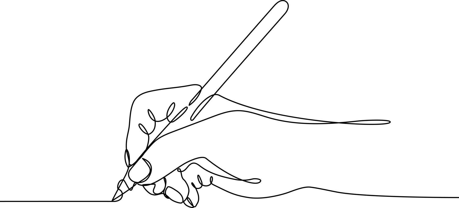 Hand writing continuous line drawing vector