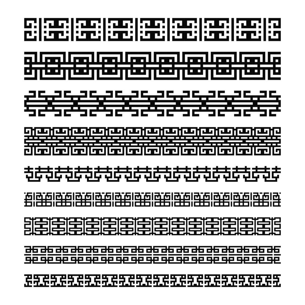 abstract ancient greek motif border decoration set vector
