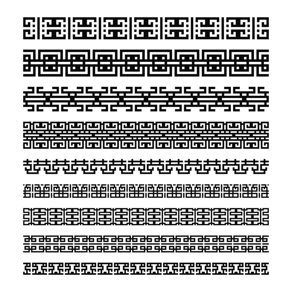 abstract ancient greek motif border decoration set vector