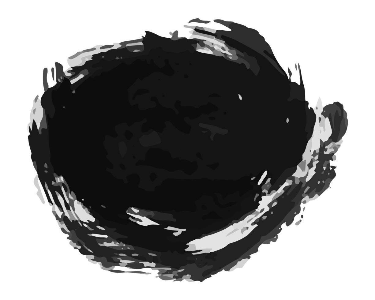 Black hand drawn ink stain vector